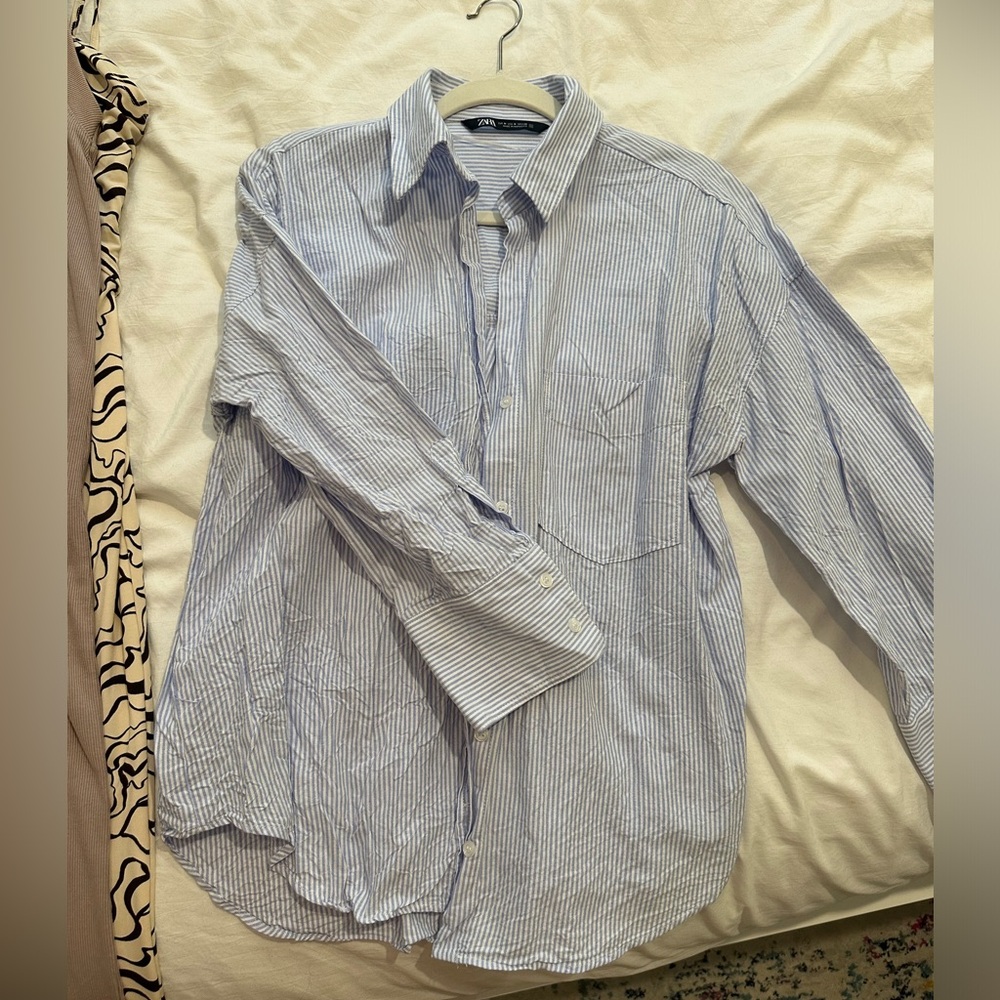 Zara Pinstripe Button Up